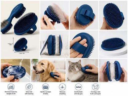 FurHalo™ Self-Cleaning Pet Grooming Brush