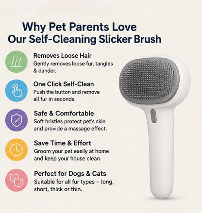FurHalo™ Self-Cleaning Pet Grooming Brush