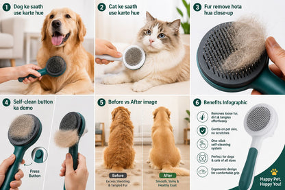 FurHalo™ Self-Cleaning Pet Grooming Brush
