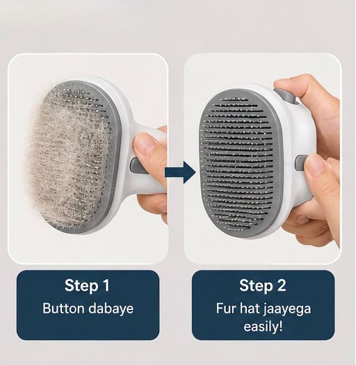 FurHalo™ Self-Cleaning Pet Grooming Brush